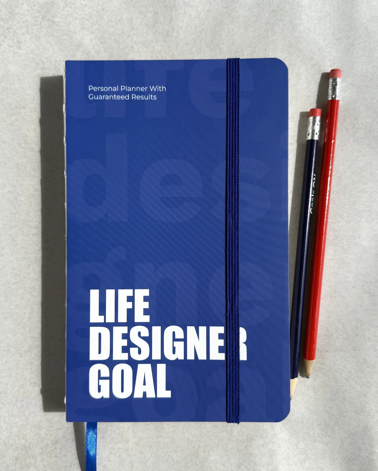 Life Designer GOAL planner — blue cover with pencils